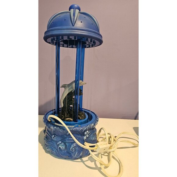 Blue Dolphin Rain Lamp Dripping Oil Ocean Wave Light Working Retro Decor Vintage - Picture 3 of 12